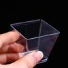 20pcs 60ml Dessert Cups Square Cup Mouth Ice Cream Cup Disposable Plastic Mousse Cups  Yogurt