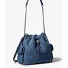 Tory Burch Charlie Adjustable Detachable Shoulder Strap Denim Shoulder Bag Women Shoulder Bag Blue 183603-400
