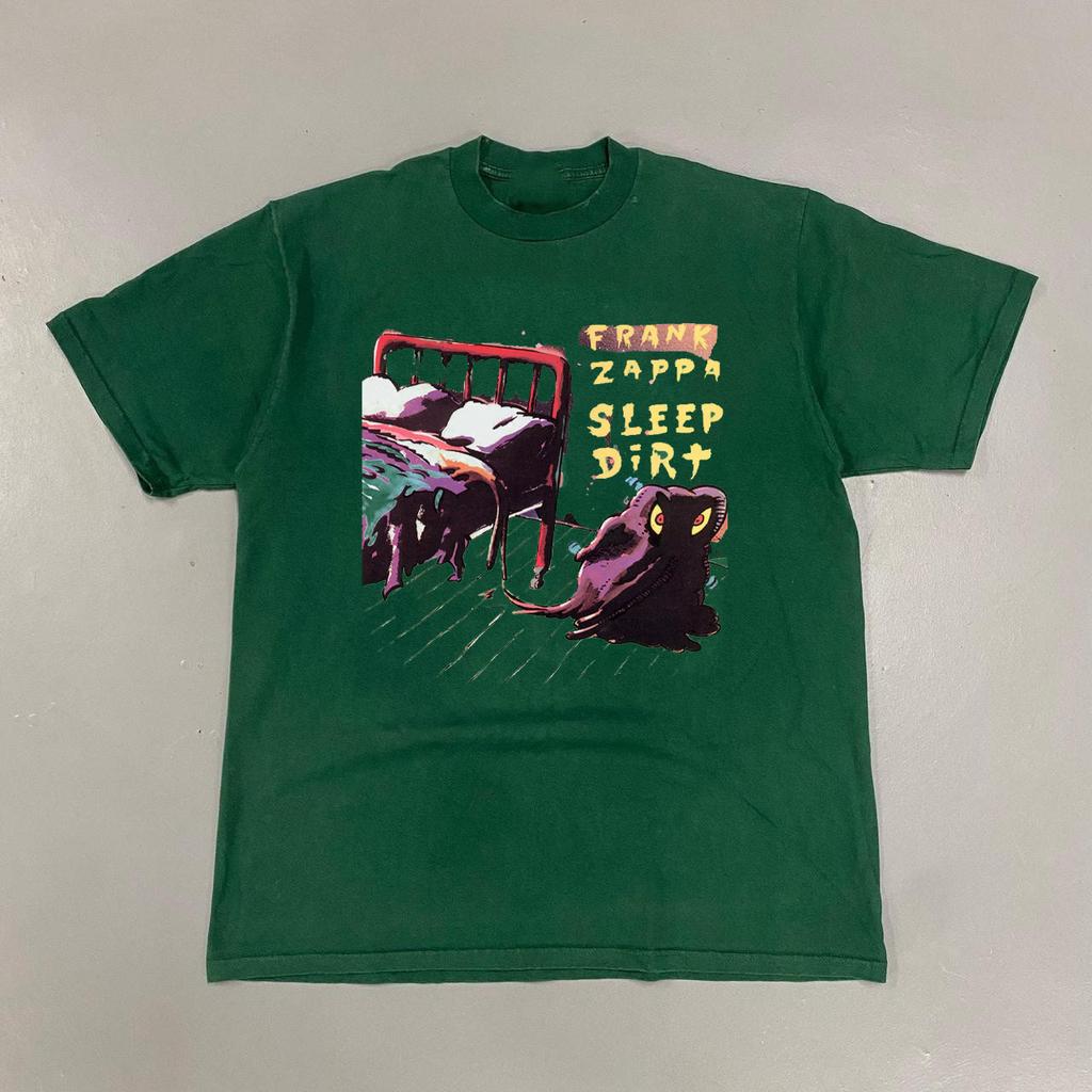 VTG Frank Zappa – Sleep Dirt Short Sleeve Green Cotton All Size Tee Shirt AG2352