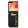 For Samsung Galaxy Z Flip7 5G Case PU Leather+PC Card Holder Mobile Phone Cover
