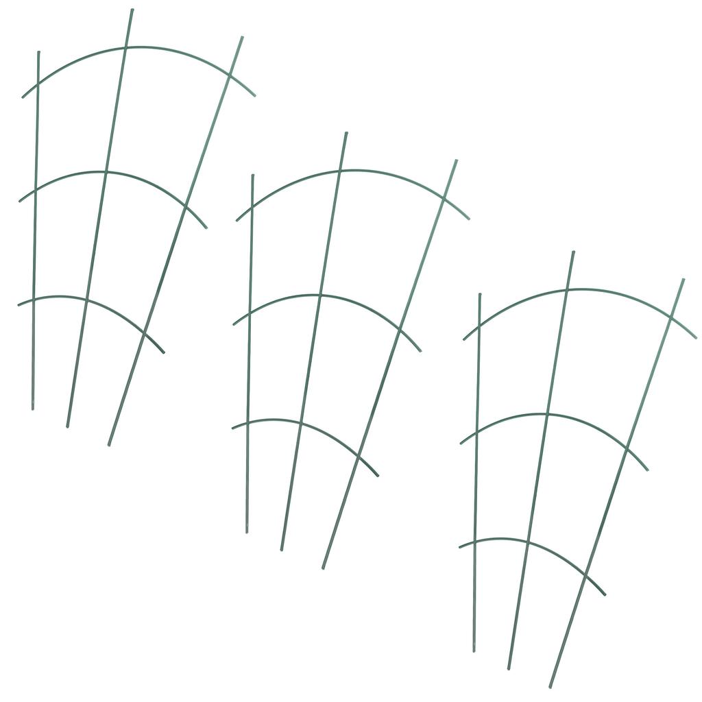 KADAX Potted Ladder Support For Plants Flowers Steel Stake Green 3pcs