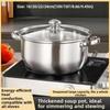 Stainless Steel Double Bottom Soup Pot with Lid Induction Cooker Pot  General Use