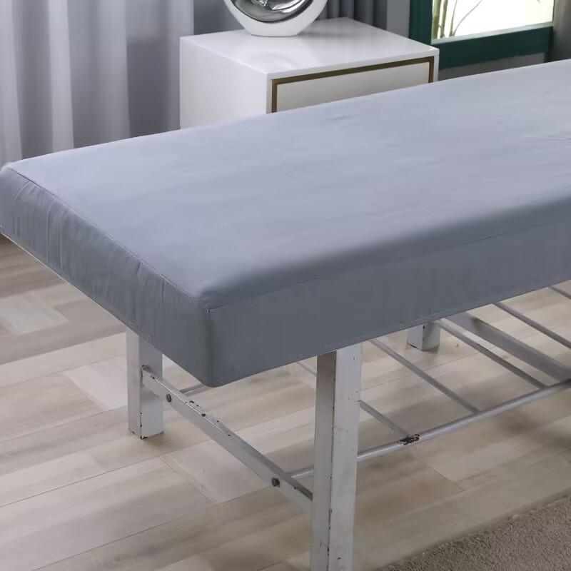 New Solid Color New Striped Massage Table Bed Fitted Sheet Elastic Full Cover Rubber Band Massage SPA Bed Cover With Face Hole