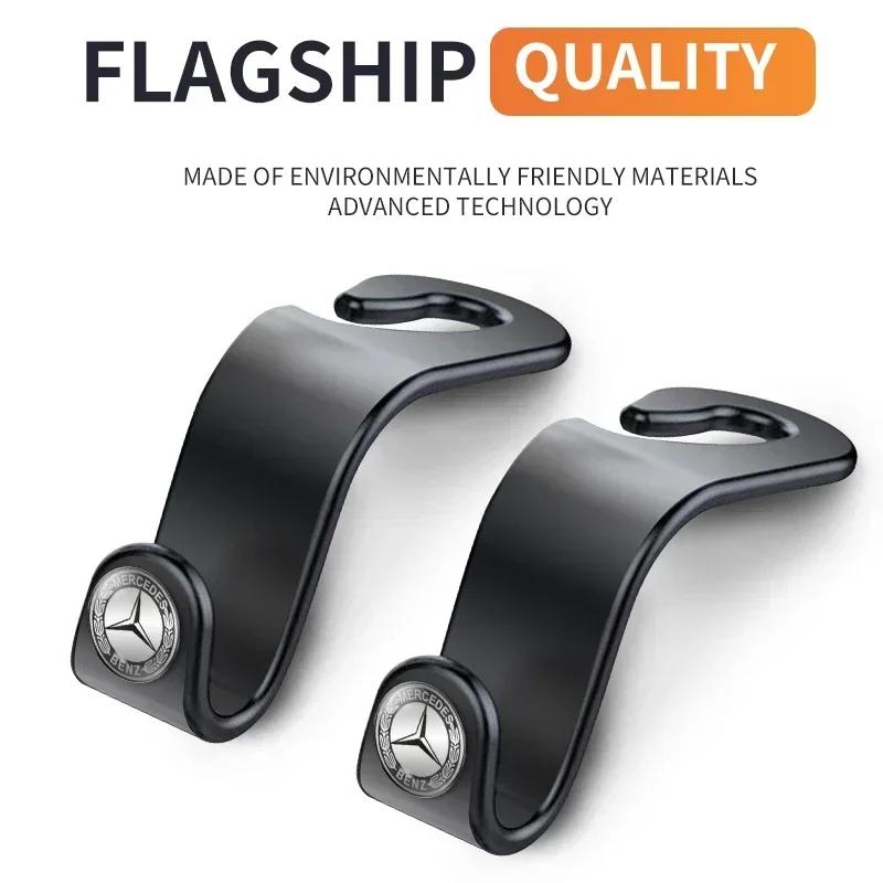 WROIR1 2025 For Benz AMG 1/2pcs Car Clips Front Seat Headrest Organizer Holder For Mercedes Benz C180 C200 C260 C300 W108 W124 W126 W14