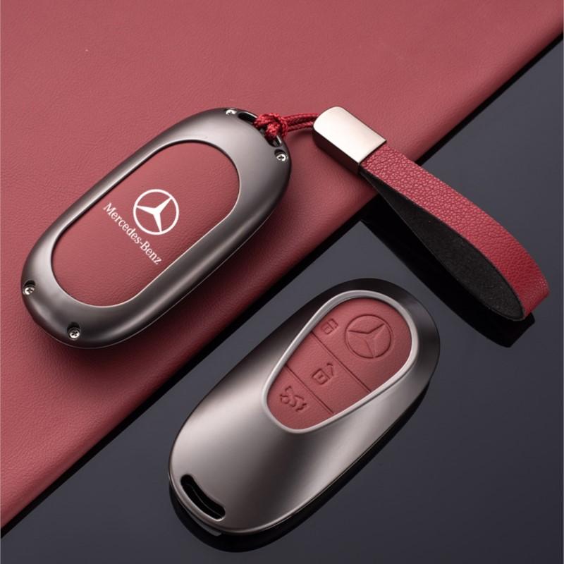 Zinc Alloy Leather Car Remote Key Case Cover Shell For Mercedes Benz C S Class W223 W206 Maybach S400 S450 S500 Car Accessories qr1