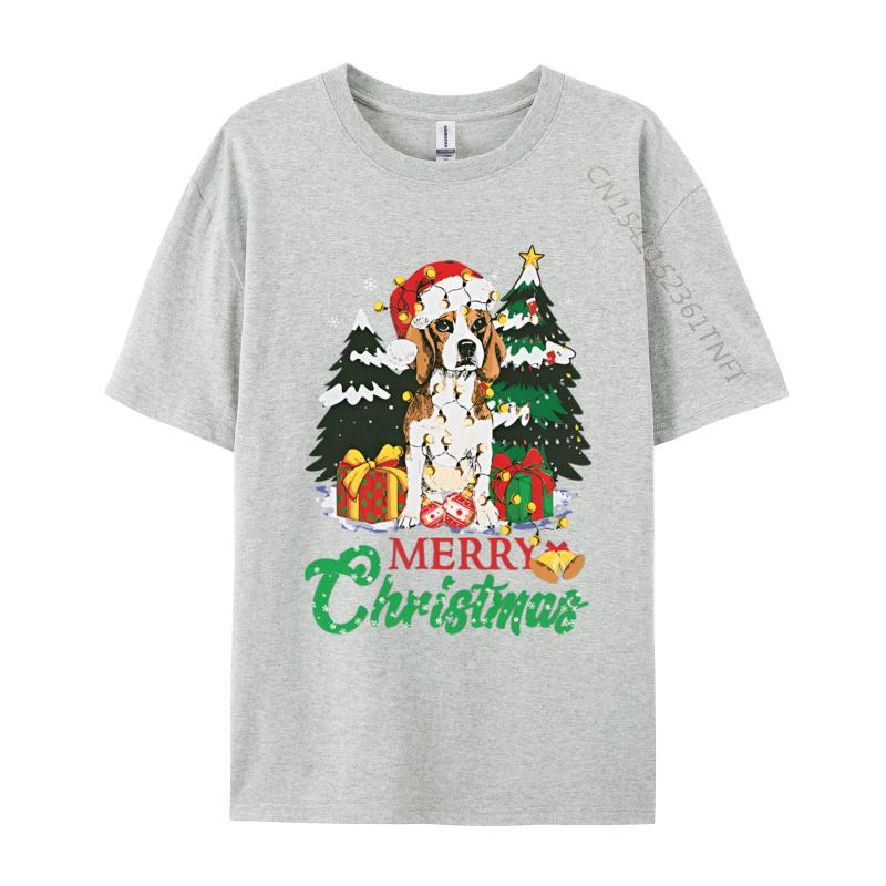 Beagle Christmas Dog Lover Vintage T Shirts Funny Animal Tshirt Print Man Top Vintage Retro Clothing