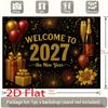 1Pcs Welcome To 2027 New Year Celebration Decoration Background Holiday Backdrop Decorations For Photo Studio Photo Booth Party