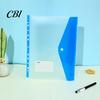 Binder Compatible Folder 11 Hole Clear File for A4 Binders, Colorful Plastic Document with Bag Snap Button & Label Slot, Transparent Project Organizer