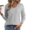 Women's Fashion Round Neck Pullover Sweater Casual Versatile Solid Color Knit Top