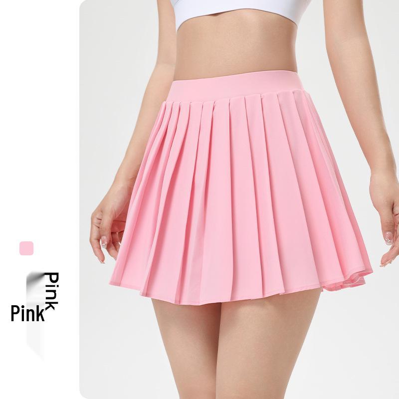 

Pleated High Waist Yoga Skirt with Built-in Shorts & Pockets M