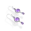 Handmade Amethyst Drop Earrings: 925 Sterling Silver Dangle Jewelry