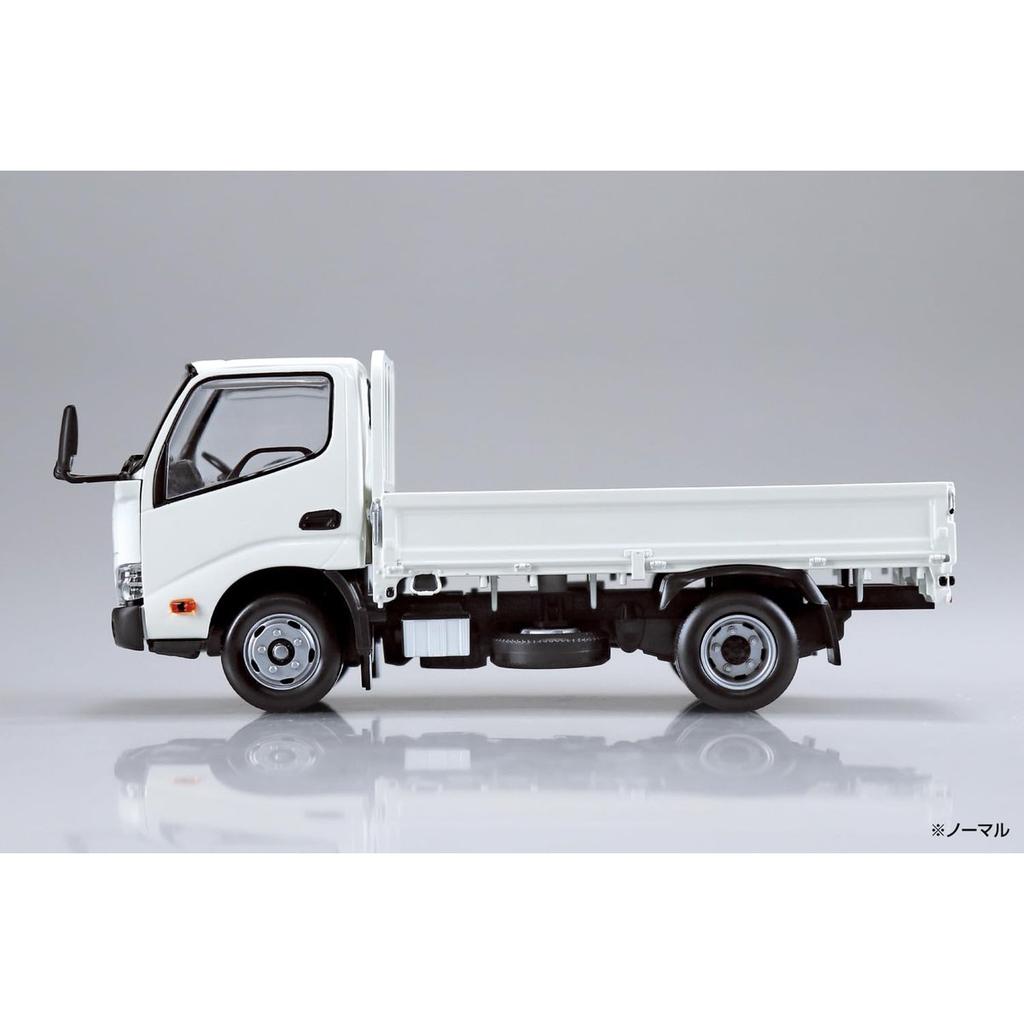 AOSHIMA Hino Dutro Flat-Body Truck Model Kit - 1/32 Scale, Snap-Kit, No Glue/Paint Needed, White