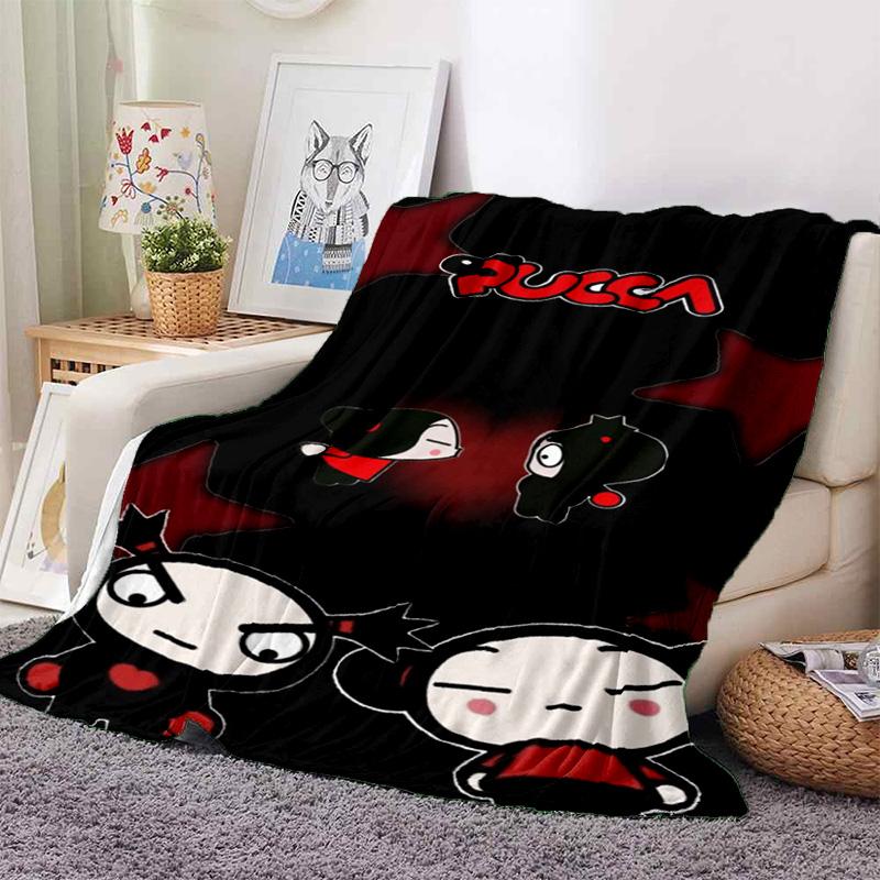 Chinese Doll P-Pucca Garu Blanket 3D Printed Cute Anime Cartoon Character Blanket Sofa Cover Blanket Air Conditioner Bed Sheet