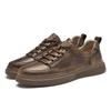 Men's Lace Up Oxfords High Quality Handmade Leather Casual Shoes Men Flat Platform Walking Outdoor Footwear Sneakers