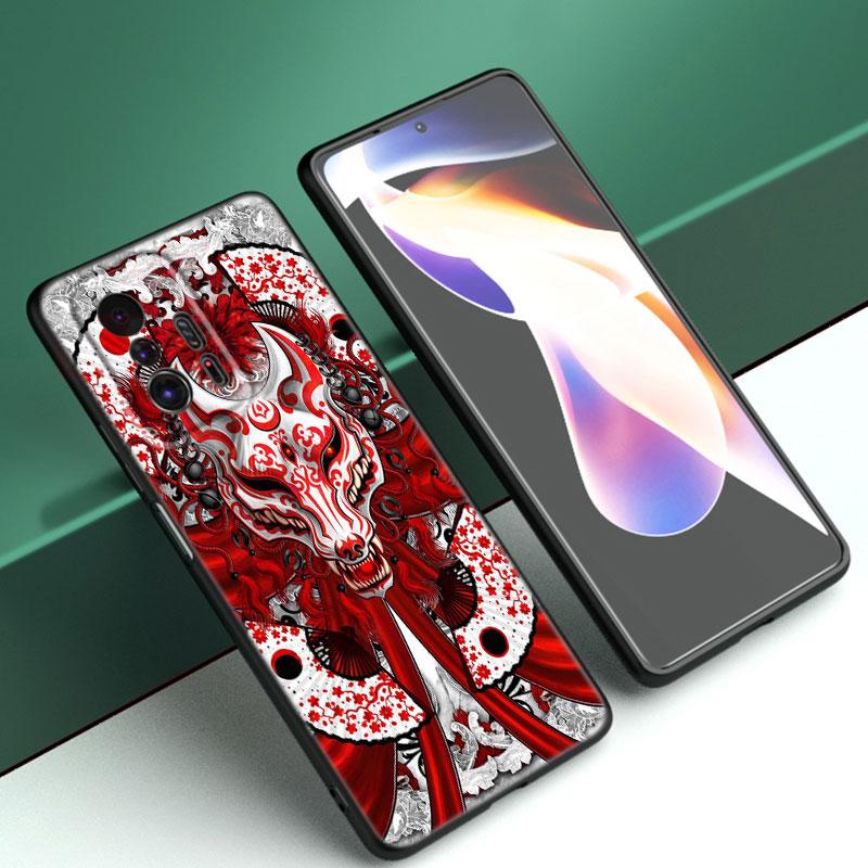 Samurai Oni Mask Phone Case For Xiaomi Mi A2 8 9 SE Note 10 10T 11 12 Lite 9T 11T 12S 12T Pro A3 6X 12X Soft TPU Black Cover