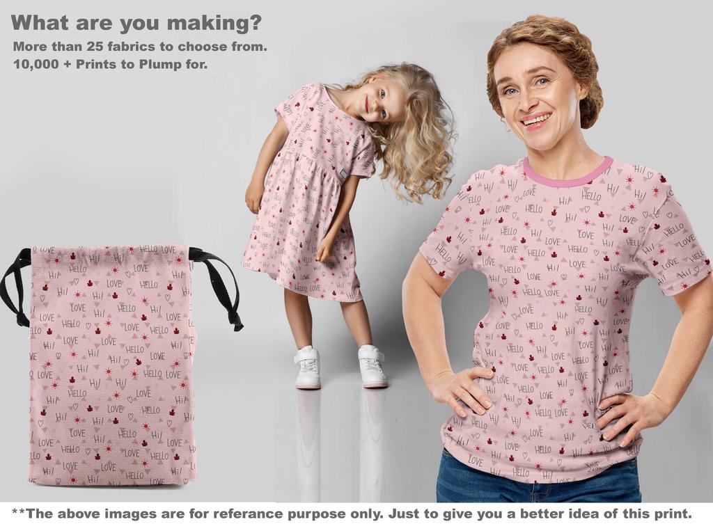 oneOone Cotton Flex Light Pink Fabric Text Diy Clothing Quilting Fabric Print Fabric By Yard 40 Inch