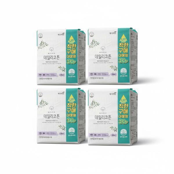 Yejimiin Daily Cotton Sanitary Pads Large 38P x 4