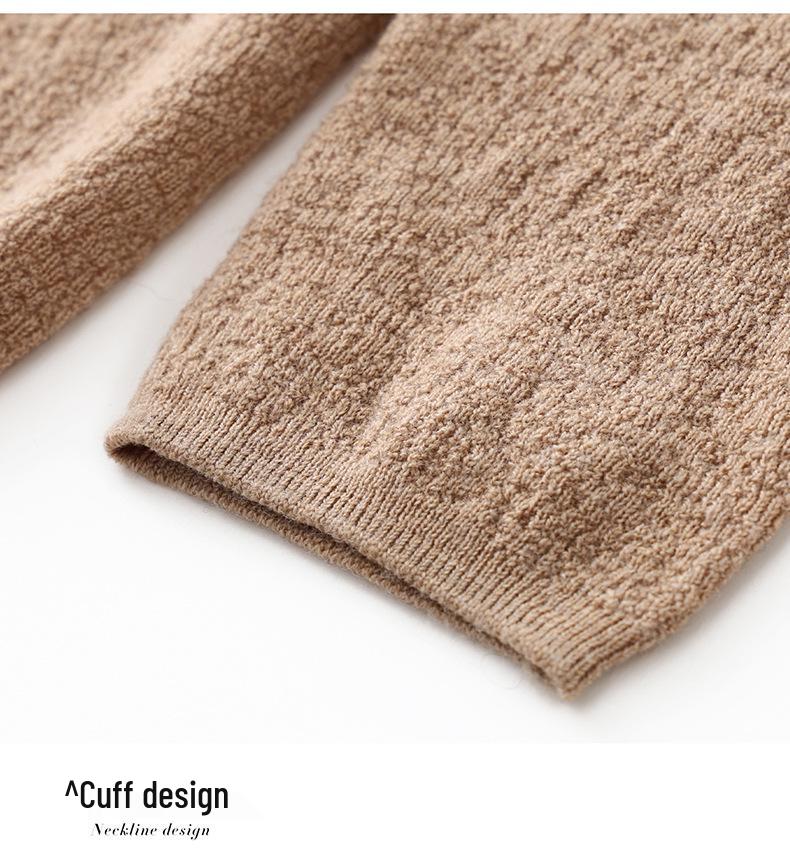 2026 Spring/Summer Korean Style Slim Fit 100% Wool High Neck Solid Knit Sweater