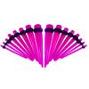 16pc Multicolour Acrylic Ear Taper Plug Gauge Expander 14g (1.6mm) - 00g (10mm) Flesh Tunnel Stretching Kit