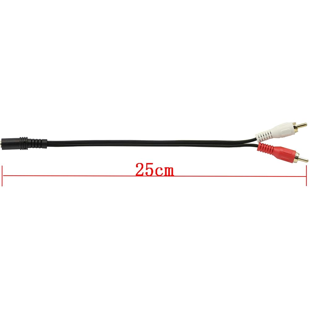 CERRXIAN RCA Audio Cable 3.5mm To 2 RCA Male Gold Plated 25cm Aux Adapter Cable for Speakers and Amplifiers