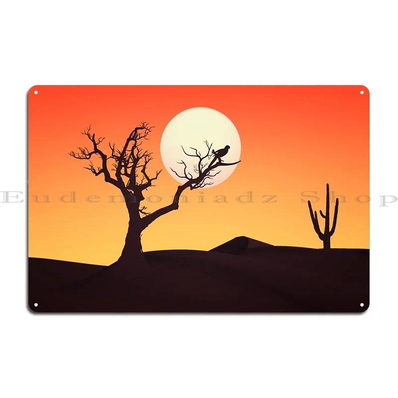 Desert Sunset Metal Sign Designs Cinema Cinema Retro Cave Tin Sign Poster 20X30CM