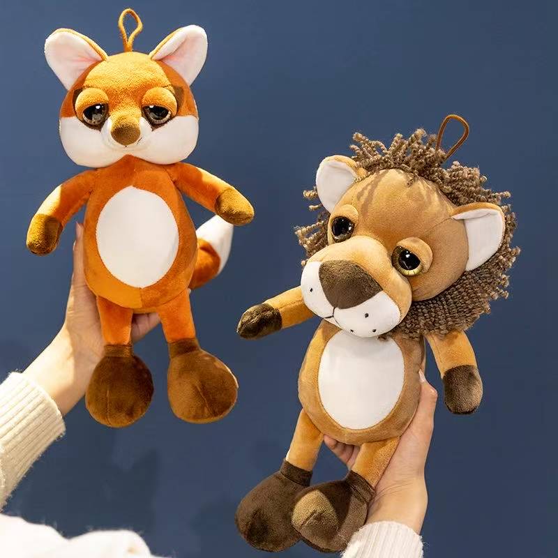 Latest Fun Zoo Big Eyes Animal Doll Kawaii Stuffed Plush Toy Handmade Doll Cartoon Anime Cute Children's Birthday Gift Doll
