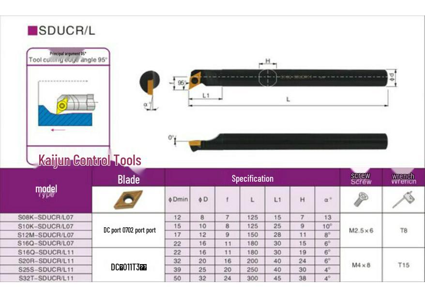 CNC Inner Hole Boring Tool Holder S10K/S12M/S16Q/S20R/S25S-SDUCR L07 11