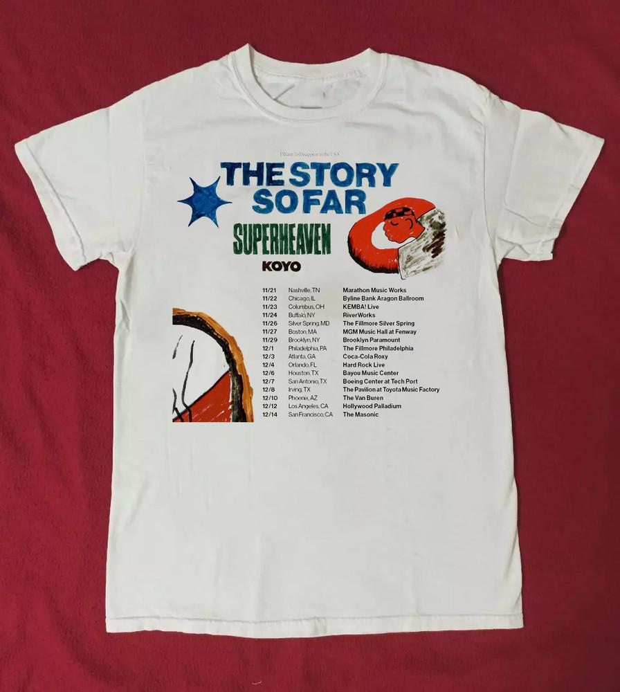 The Story So Far Tour T-Shirt White Short Sleeve Unisex BM1627 Unisex T-Shirt