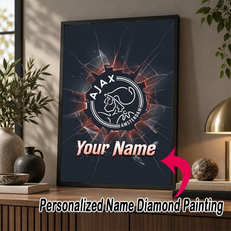 Custom Name Ajax Amsterdam 5D Diamond Painting Personalized Full Drill Diamond Art Kit Gift