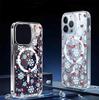 Magnetic Snowflake Transparent Full Coverage Case for iPhone 15/16/17 Pro Max