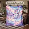 Coperta da divano a tema unicorno con nome personalizzato, coperta morbida e accogliente per casa, divano, letto