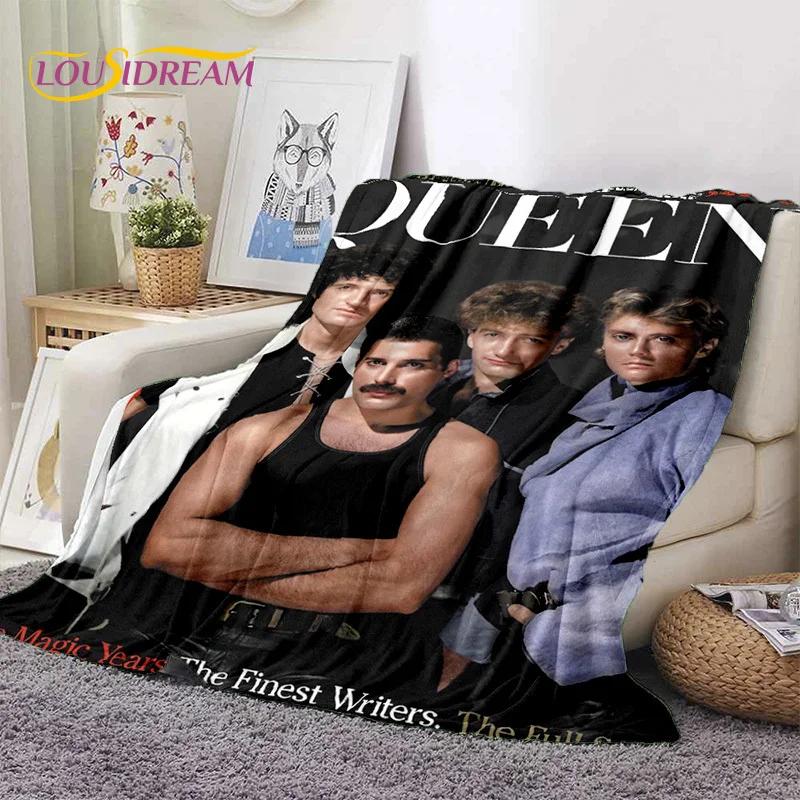 Klassiker Queen-Rockband Freddie Weiche Flanelldecke für Betten Schlafzimmer Sofa Picknick, Überwurfdecke zum Zudecken Outdoor-Freizeit Geschenk