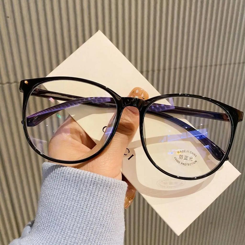 Women Popular Ins Finished Myopia Glasses Round Frame Blue Light Blocking Eyeglasses for Men Unisex Clear Minus Diopter Eyewear