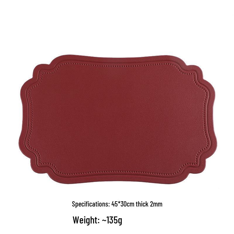 

Nordic Retro Faux Leather Placemat: Waterproof, Oil-Proof, Insulated, Anti-Scald Table Mat for Household Use 45x30x0.2 cm