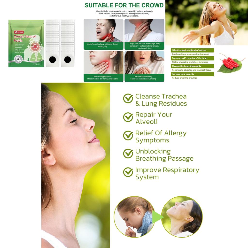 Ximonth Cough Relief Patches For Soothing Throat Dryness Phlegm And Cough Symptoms
