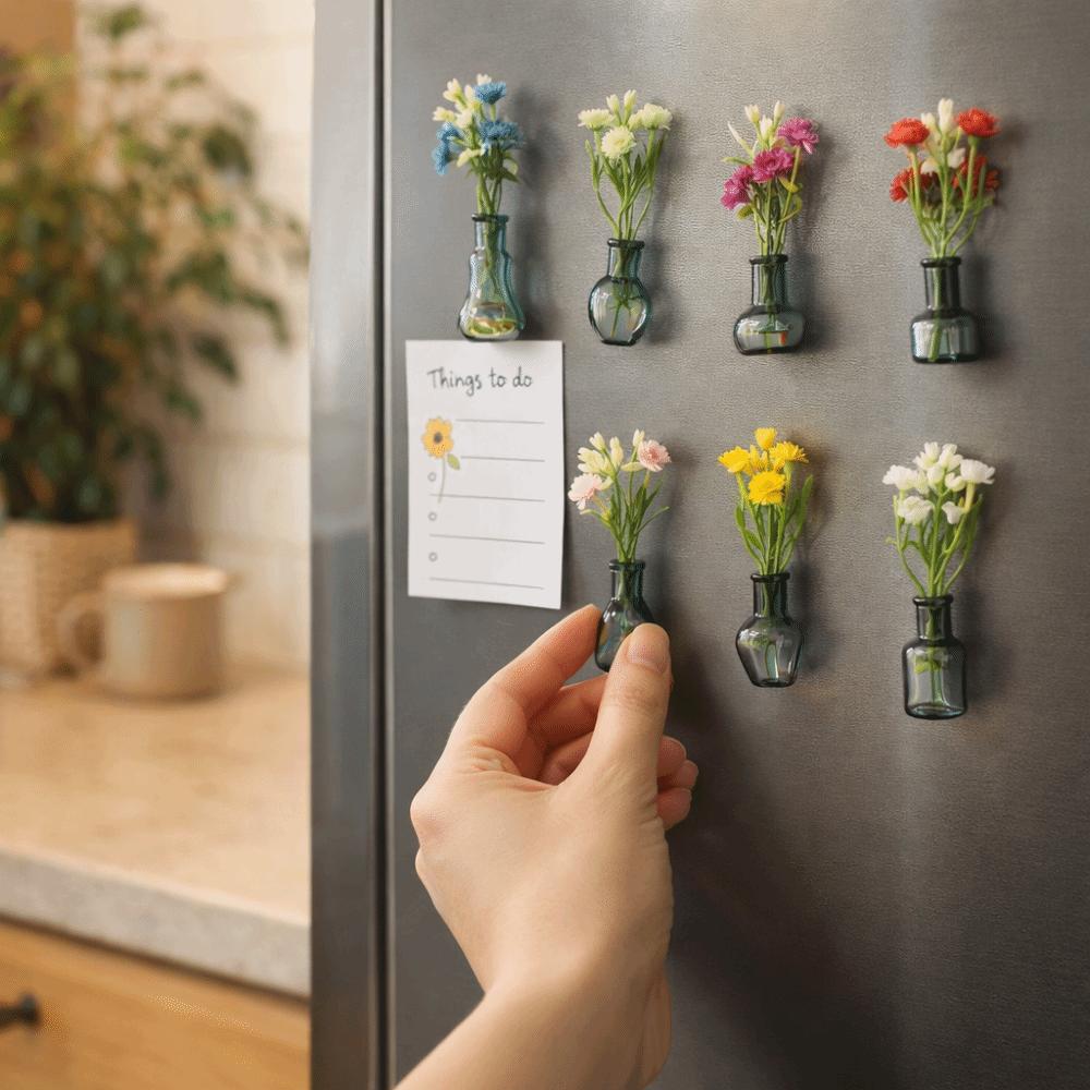 Exquisite Mini Vase Magnets 3D Refrigerator Magnets Cute Magnetic Vase Sticker  Home