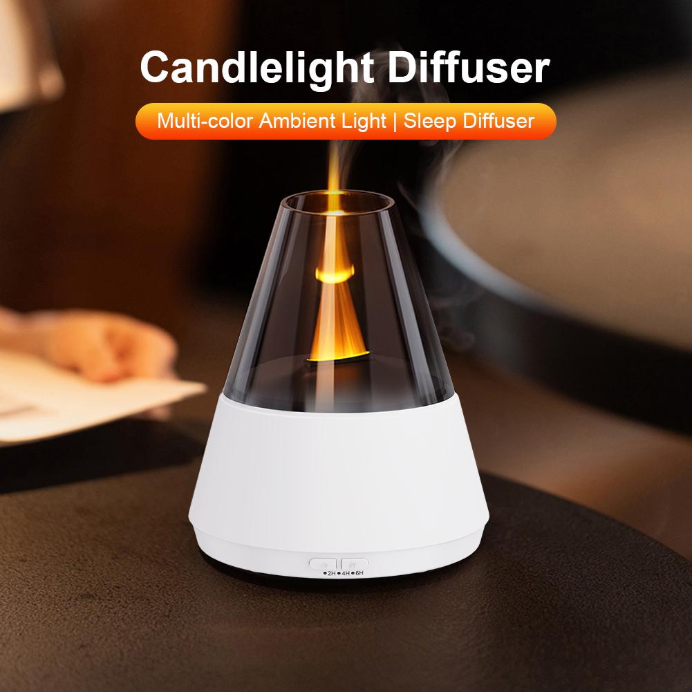 Cool Mist Humidifier with Candle Light Aromatherapy Diffuser Auto Off Air Diffuser Humidifier for Bedroom Living Room Office