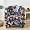 Floral Printed Tub Club Chair Cover for Living Room Spandex Armchair Slipcovers Elastic Single Sofa Covers Bar Counter Hotel