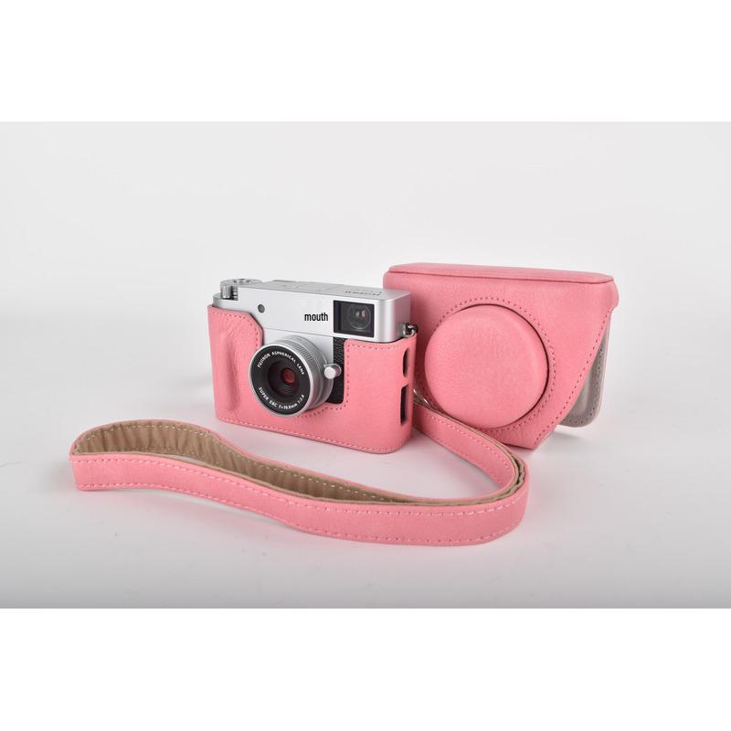 

Fujifilm X-Half Camera Bag: Anti-Scratch PU Leather Base with Shoulder Strap рожевий