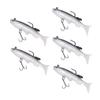 5pcs Soft Body Sinking Swimbait T Tail Soft PVC Bass Lure Trout Bait for Saltwater Freshwater