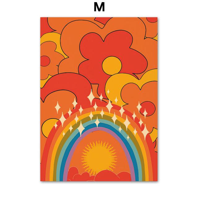 Boho Retro Happy Quote Butterfly Sun Faces Wall Art Canvas Painting Nordic Posters And Print Wall Pictures For Living Room Decor No Frame