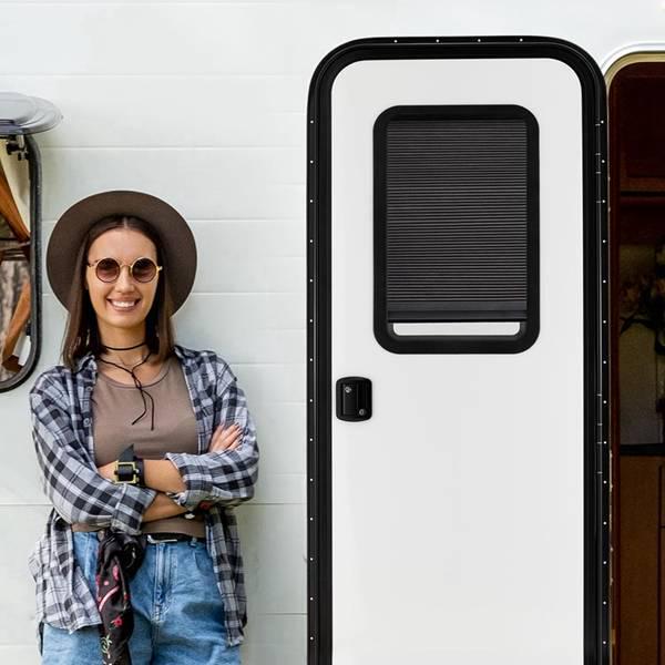 Black Metal RV Door/Window Curtain Replacement Part for Lippert