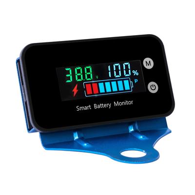קיבולת סוללה דיגיטלית משודרגת 7-100V מתח צג קיבולת אחוז בודק עם אזעקת זמזם וטמפרטורה