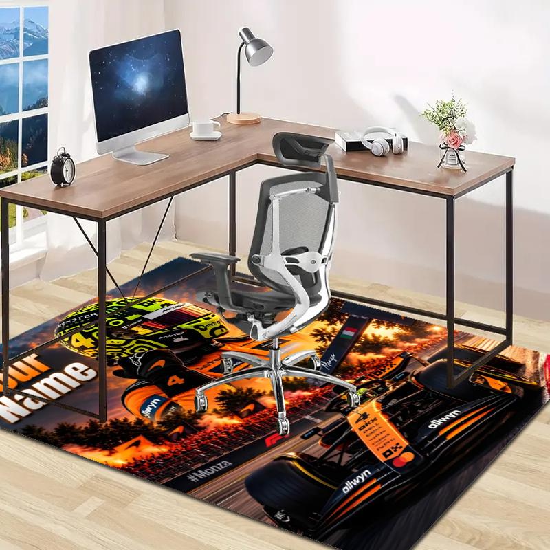 Lando Norris Design Area Rug Personalized Name- Non-Slip, Soft & Cozy Floor Mat for Living Room, Office - Indoor/Outdoor Carpet