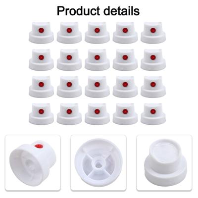 20PCS Dot Fat Spray Paint Cap Plastic Spray Nozzles White Spray Paint Replacement Cover For Spray Cans Bottle