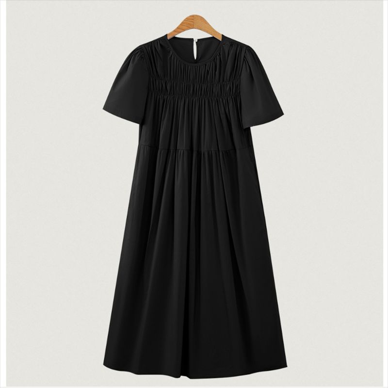 

Women Big Size L-4XL Summer Casual Ladies Loose Dress plus Size Skirt Black 4XL