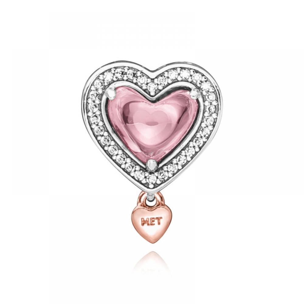 PAndora 782653c01 Openwork Mom   Heart Pendant And Dangle Charm