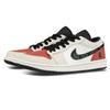 Jordan Chaussures de Skateboard Air Jordan 1 Couverture en Cuir Coupe Basse Unisexe Beige Rouge Chaud 553558-081(Team1117-BOX)
