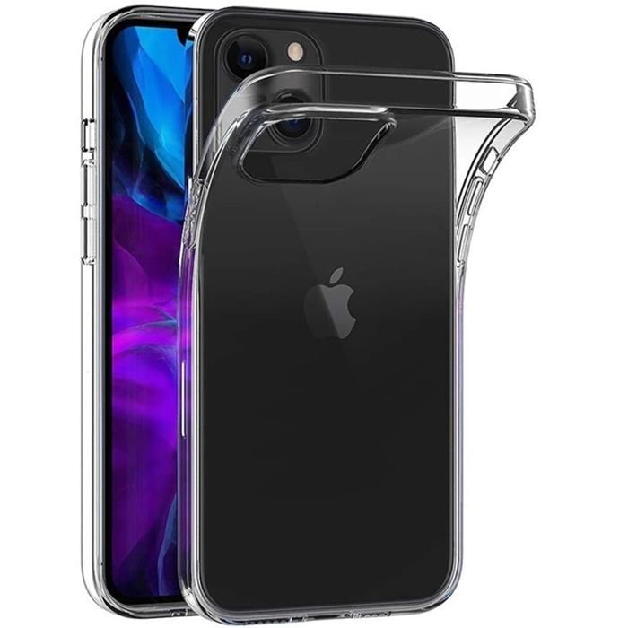 Case and Neck Strap for iPhone 13 - Transparent Soft TPU Adjustable Black Cord Phonillico®