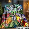Custom Name Ben Alien Force Throws Blanket Flannel Blankets for Couch Bed Gifts for Men Women Picnic Blanket Christmas Fan Gifts